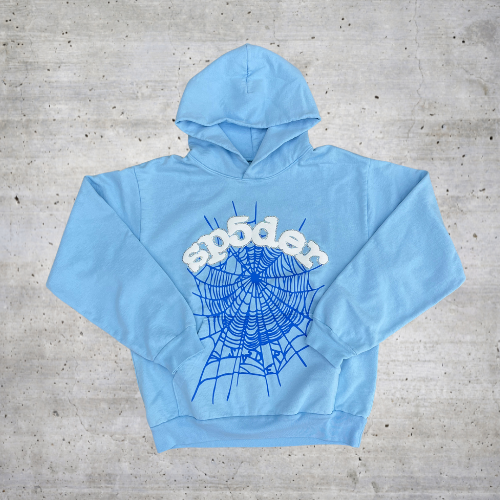 Sky Blue Web Spider Hoodie